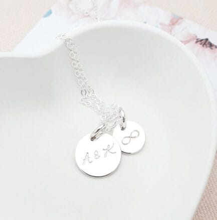 intitials with infinity symbol necklace