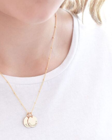 Gold Tiny Disc Pair DISC NECKLACES