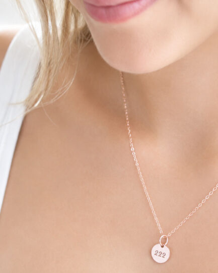 Rose Gold Angel Number Necklace ANGEL NUMBER NECKLACES lifestyle rose gold angel number disc