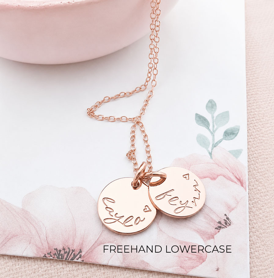 Rose Gold Tiny Disc Pair DISC NECKLACES MOTHERS DAY GIFT IDEA