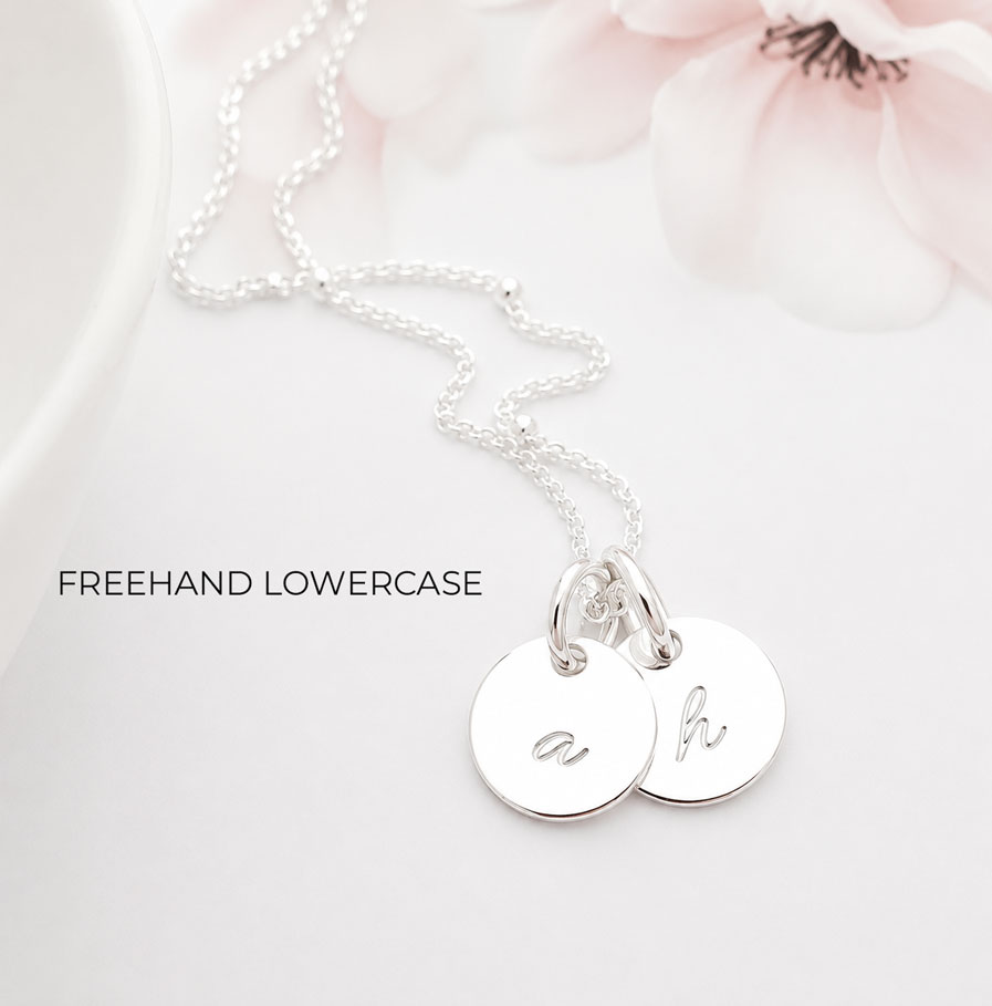 Silver Initial Disc Pair DISC NECKLACES necklace for Mum with kids initials