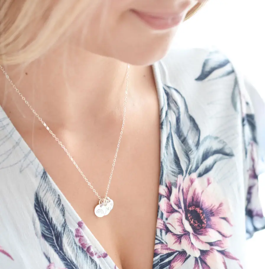 Silver Initial Disc Trio DISC NECKLACES