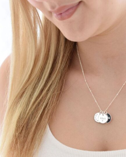 personalised small disc necklace