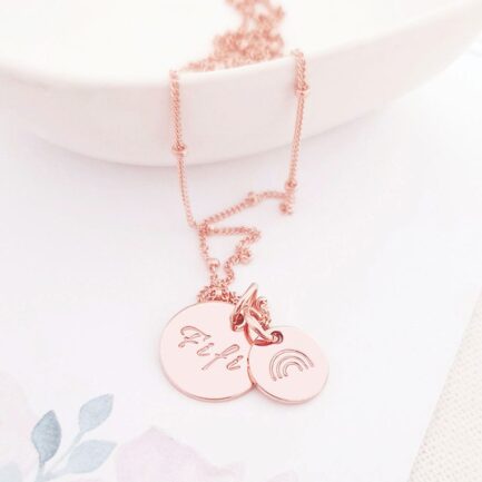 Rose Gold Symbol Set DISC NECKLACES rainbow symbol necklace
