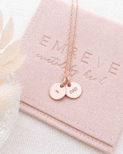 Rose Gold Initial Disc Pair DISC NECKLACES remembrance jewellery