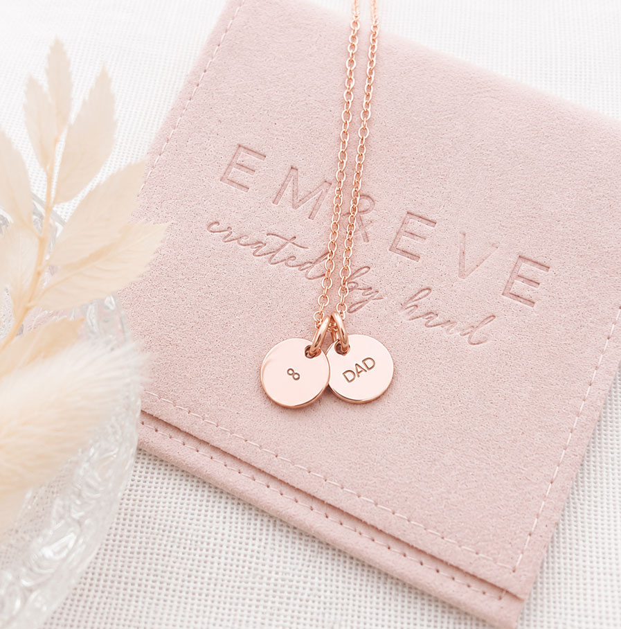 Rose Gold Initial Disc Pair DISC NECKLACES remembrance jewellery