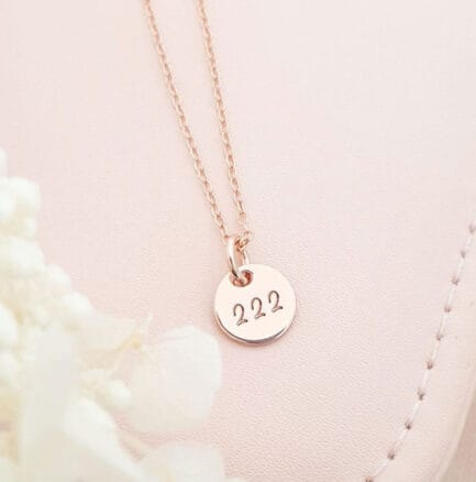 rose gold pendant with angel number