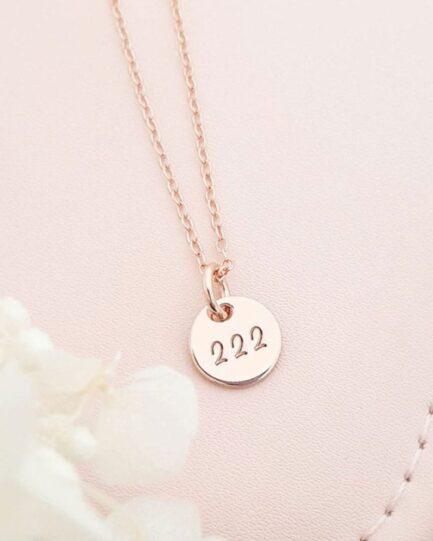 rose gold pendant with angel number