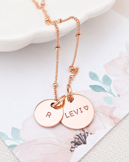 custom rose gold necklace with name
