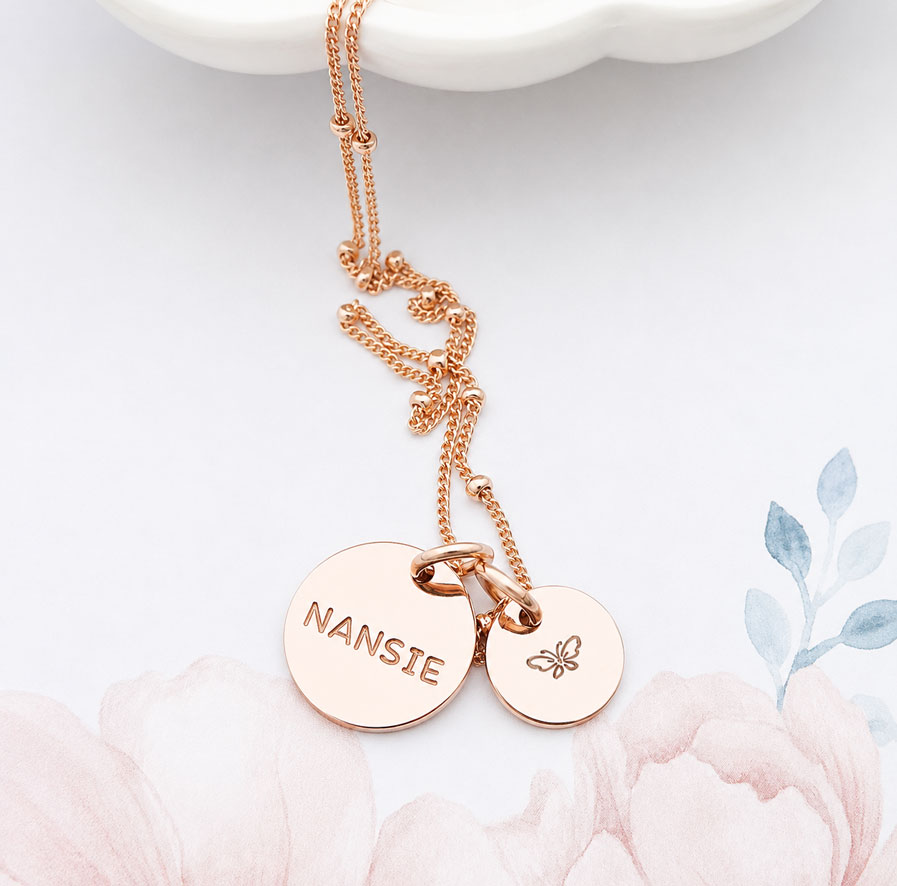 Rose Gold Disc Set DISC NECKLACES butterfly symbol