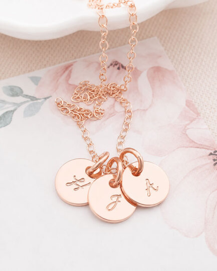 Rose Gold Initial Disc Trio DISC NECKLACES mother's necklace