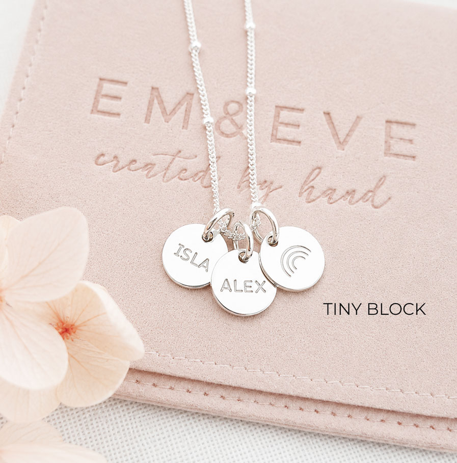 Silver Initial Disc Trio DISC NECKLACES silver initial disc necklace handmade in Australia
