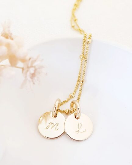 custom initial disc necklace Australia