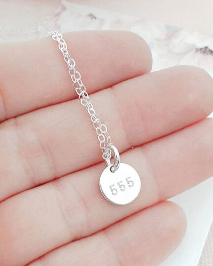 Silver Angel Number Necklace ANGEL NUMBERS