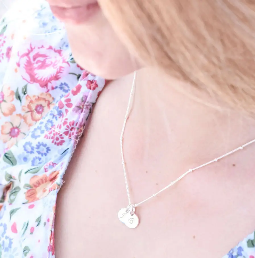 Silver Initial Disc Pair DISC NECKLACES