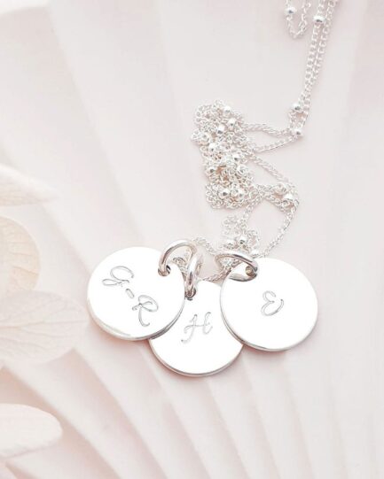 3 pendant necklace with initials