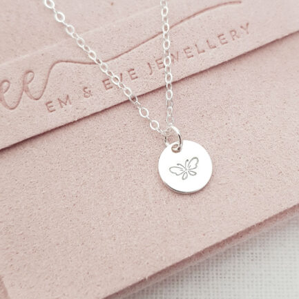Silver Symbol Necklace PERSONALISED NECKLACES silver butterfly pendant