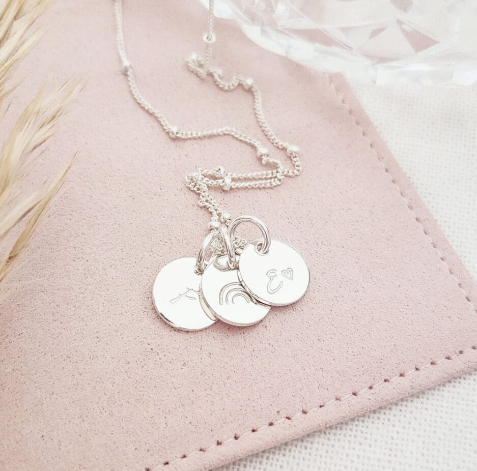 Silver Initial Disc Trio DISC NECKLACES