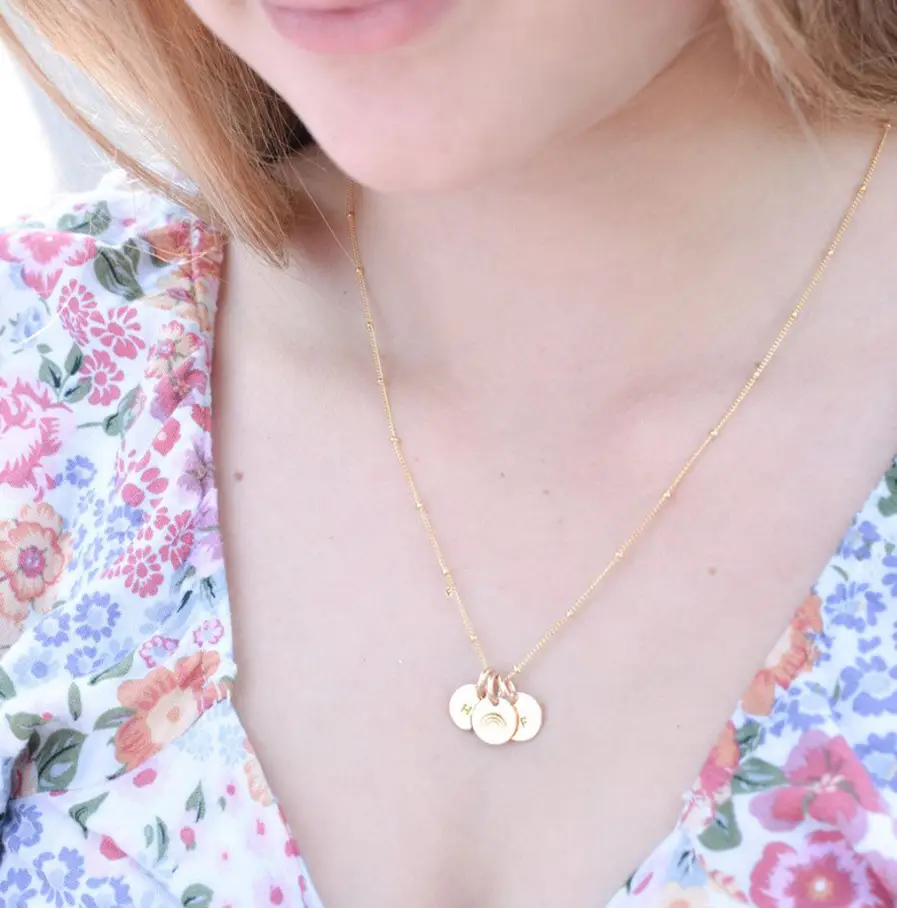 Gold Initial Disc Trio DISC NECKLACES