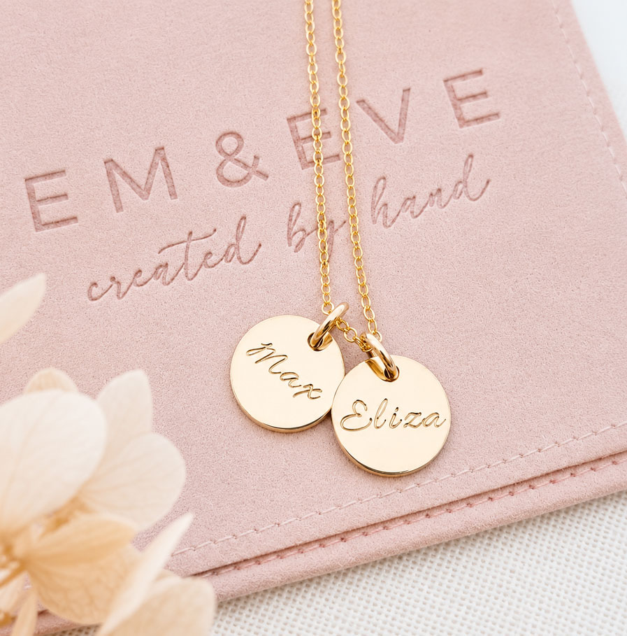 Gold Tiny Disc Pair DISC NECKLACES Gold Tiny Disc Pair DISC NECKLACES