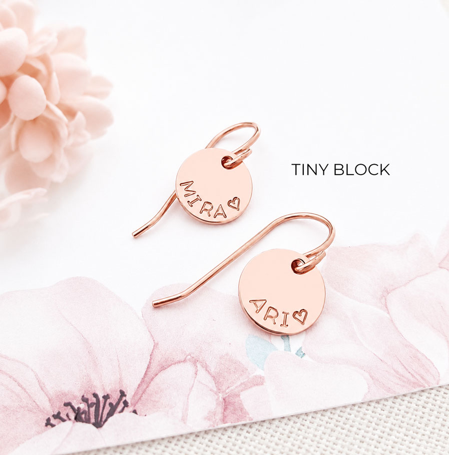 Rose Gold Personalised Earrings Earrings custom earrings for mum