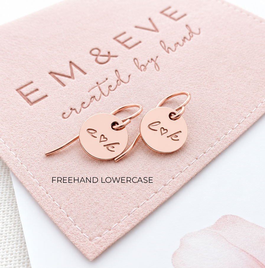Rose Gold Personalised Earrings Earrings freehand lower earring rose gold