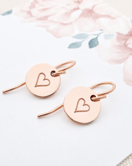 rose gold heart earrings