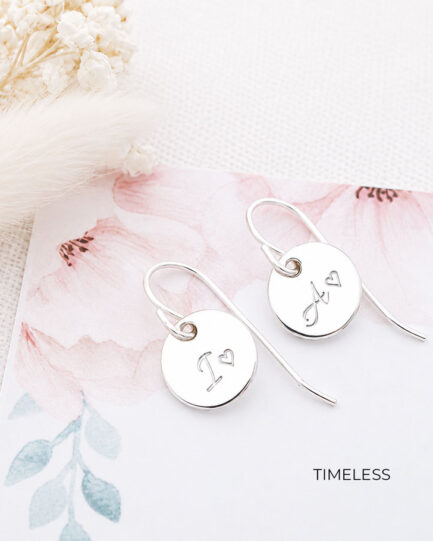 personalised sterling silver earrings by Em and Eve Gold Coast