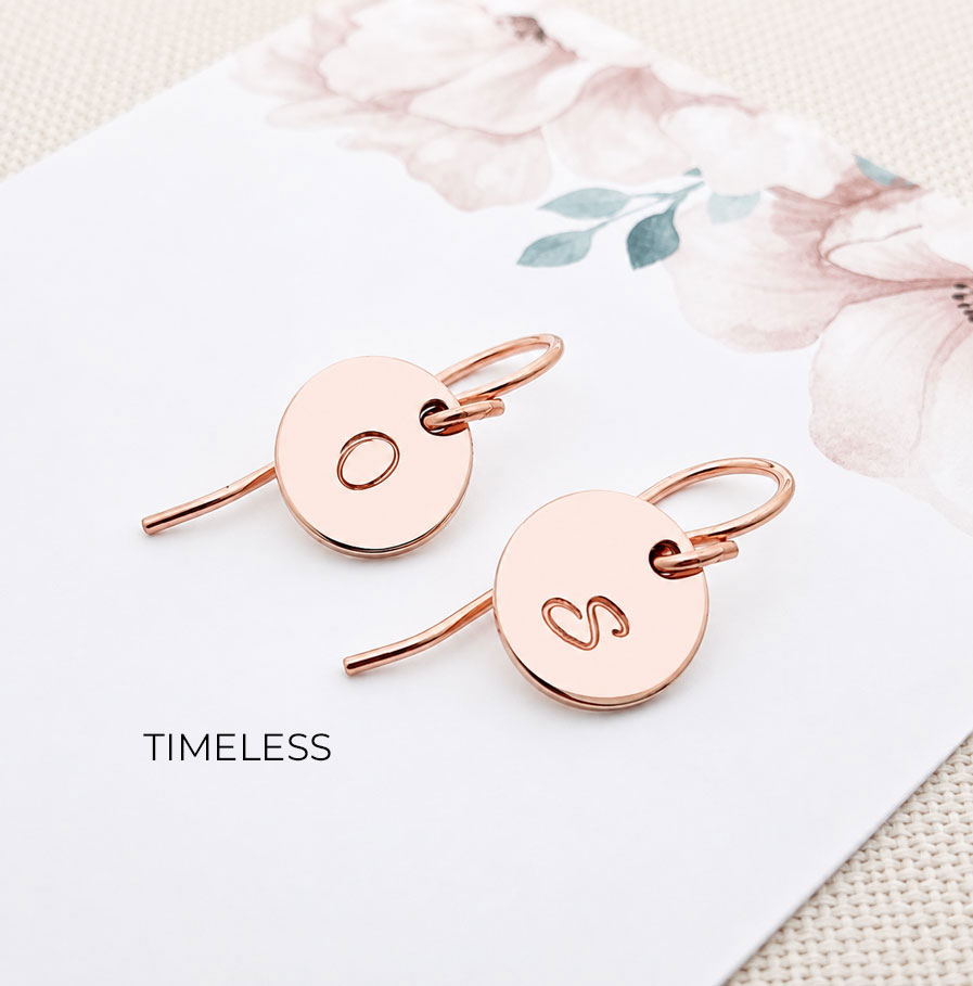 Rose Gold Personalised Earrings Earrings letter jewellery rose gold