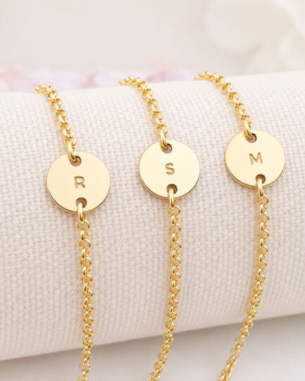 gold personalised bracelet for bridesmaid keepsake gift