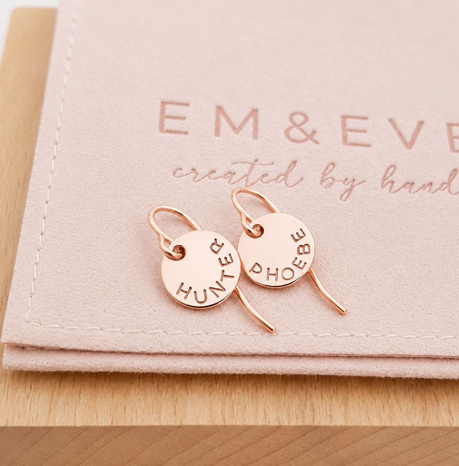 Rose Gold Personalised Earrings Earrings custom rose gold earrings