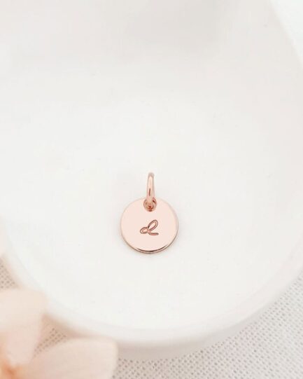 Rose Gold Initial Disc Add On ADD ON DISCS rose gold initial disc add on