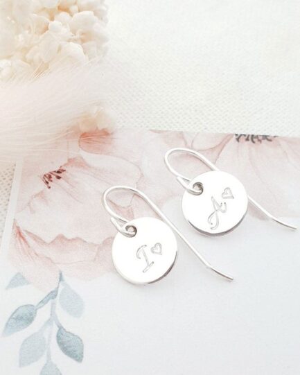 personalised silver earrings