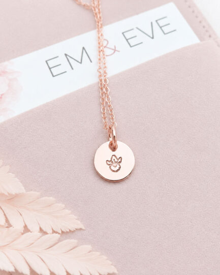 Rose Gold Birth Flower Pendant Birth Flowers birth flower jewellery