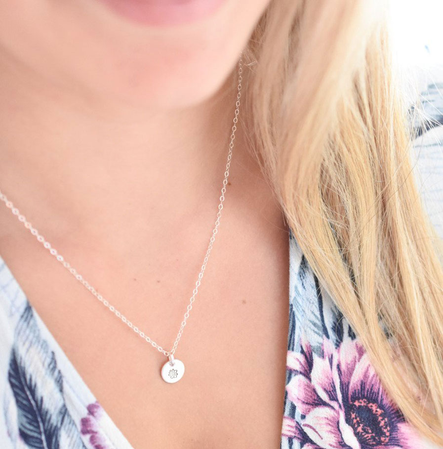 Silver Birth Flower Pendant Birth Flowers birthday gift idea for her