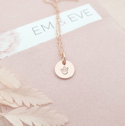 Rose Gold Birth Flower Pendant Birth Flowers rose gold pendant with birth flower