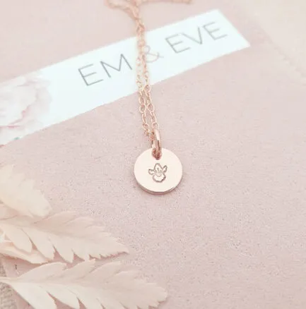 rose gold pendant with birth flower