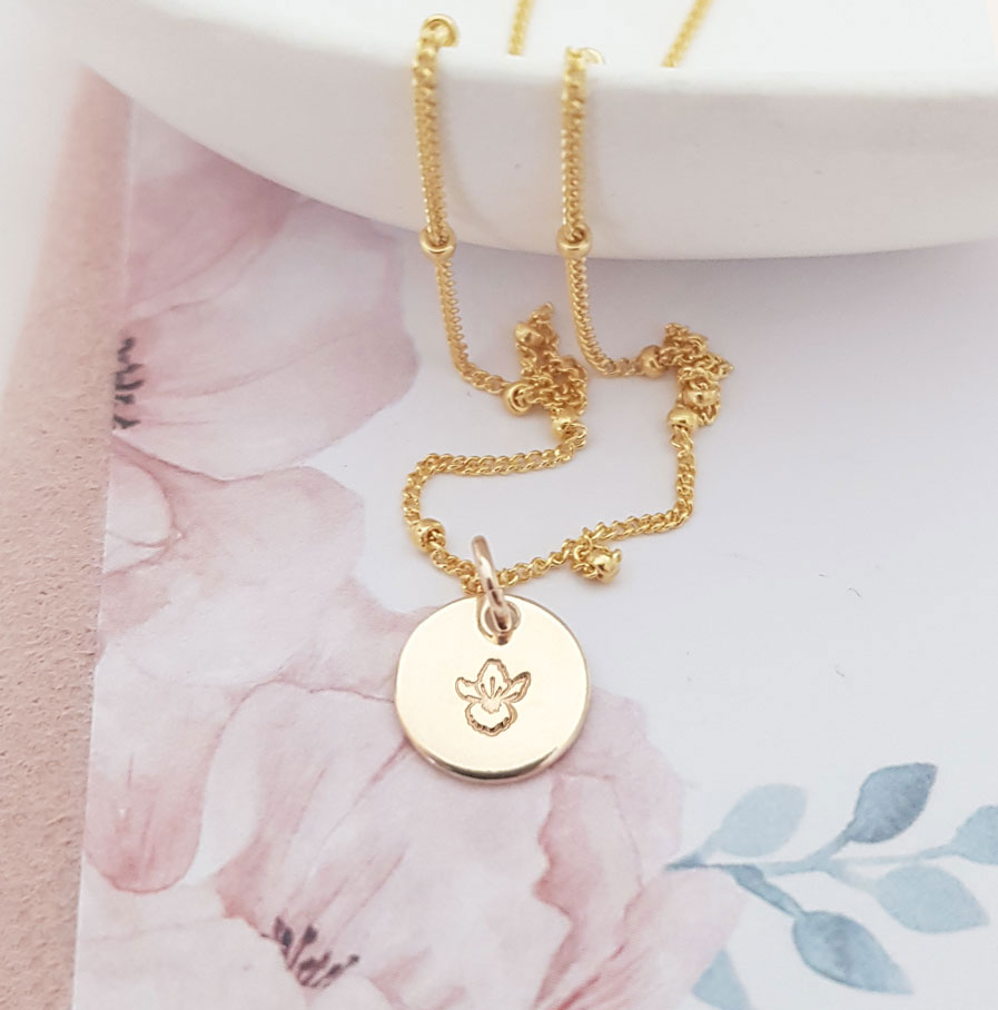 Gold Birth Flower Pendant Birth Flowers Gold Birth Flower Pendant Birth Flowers