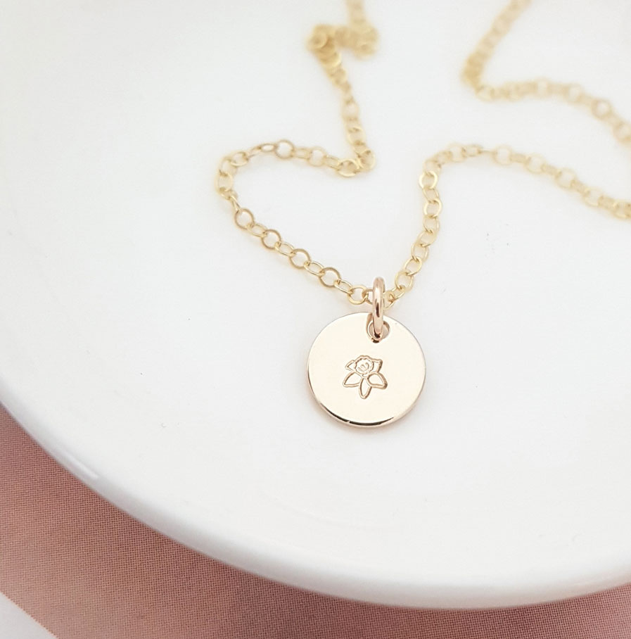 Gold Birth Flower Pendant Birth Flowers Gold Birth Flower Pendant Birth Flowers