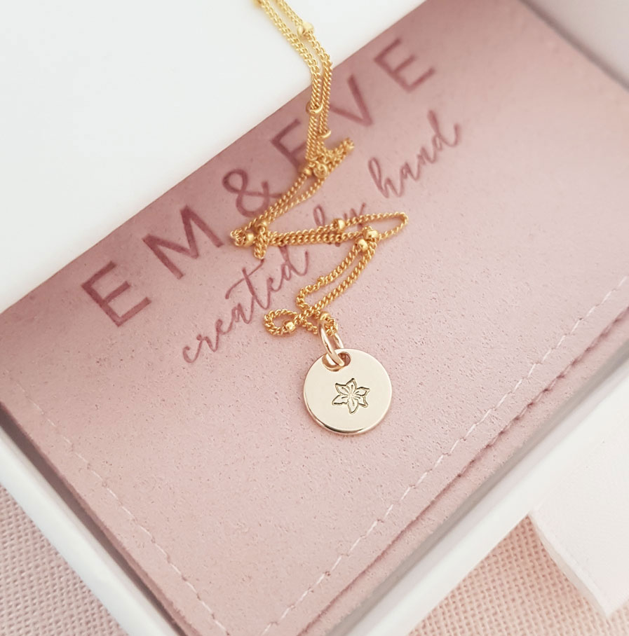 Gold Birth Flower Pendant Birth Flowers Gold Birth Flower Pendant Birth Flowers