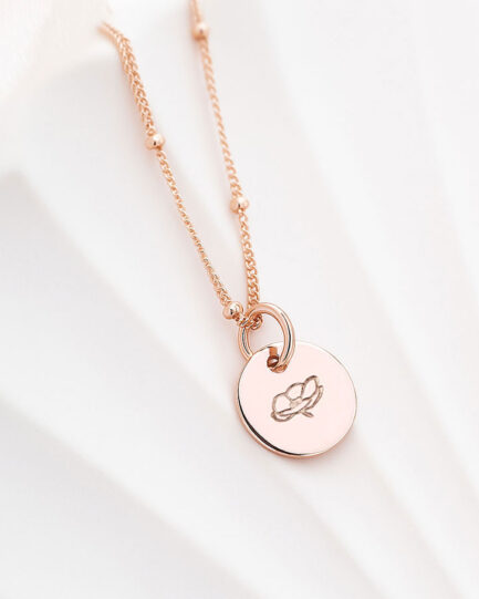 Rose Gold Birth Flower Pendant Birth Flowers